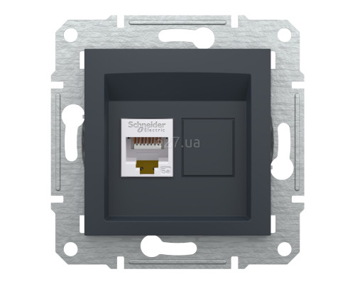 Розетка комп'ютерна Schneider Electric EPH4300171 Asfora, антрацит, пластик, для врізного монтажу