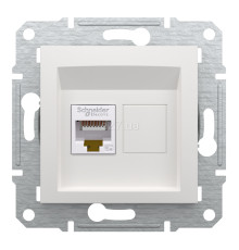 Розетка комп'ютерна Schneider Electric EPH4370121 Asfora, білий, пластик, ip20, для врізного монтажу