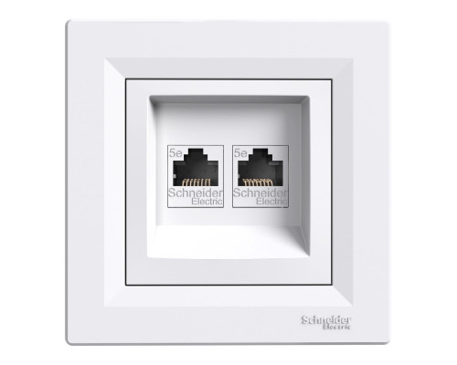 Розетка комп'ютерна Schneider Electric EPH4400121 Asfora, білий, пластик, для врізного монтажу