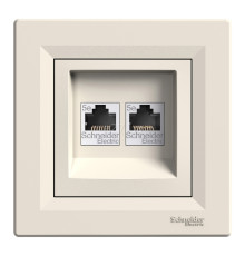 Розетка комп'ютерна Schneider Electric EPH4400123 Asfora, кремовий, пластик, для врізного монтажу
