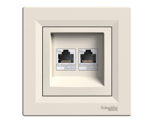 Розетка комп'ютерна Schneider Electric EPH4400123 Asfora, кремовий, пластик, для врізного монтажу