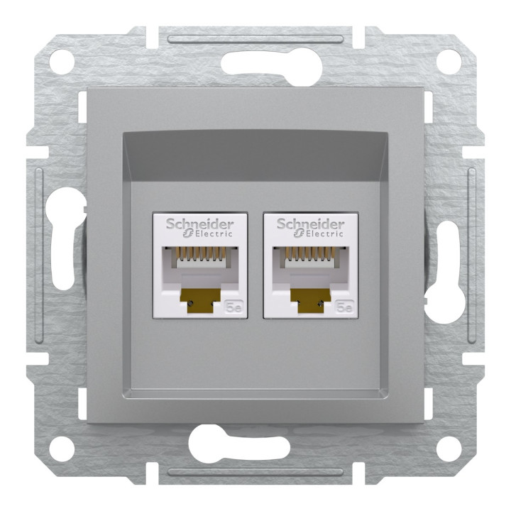 Розетка комп'ютерна Schneider Electric EPH4400161 Asfora, алюміній, пластик, для врізного монтажу · Schneider Electric · schneider-electric-eph4400161