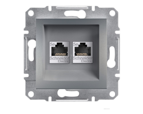 Розетка комп'ютерна Schneider Electric EPH4400162 Asfora, сталь, пластик, для врізного монтажу
