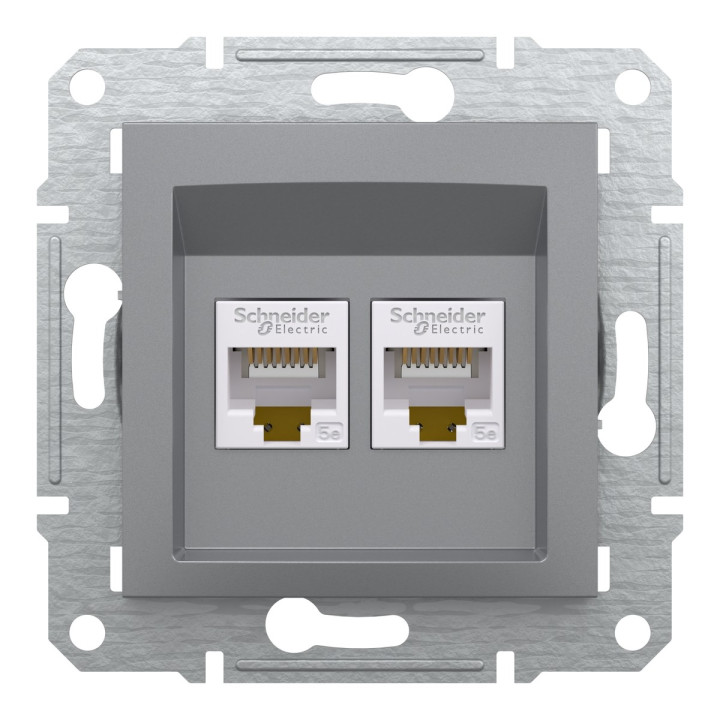 Розетка комп'ютерна Schneider Electric EPH4400162 Asfora, сталь, пластик, для врізного монтажу · Schneider Electric · schneider-electric-eph4400162
