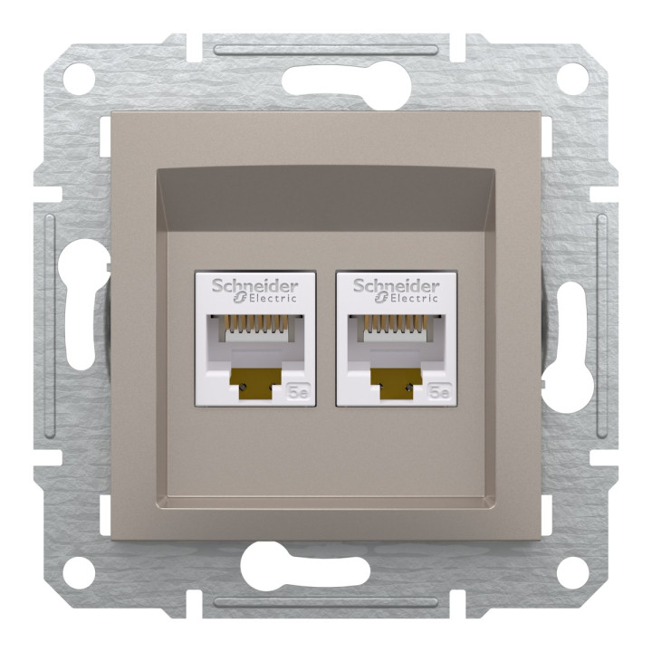 Розетка комп'ютерна Schneider Electric EPH4400169 Asfora, бронза, пластик, для врізного монтажу · Schneider Electric · schneider-electric-eph4400169