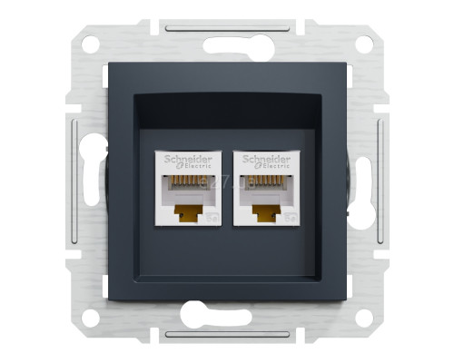 Розетка комп'ютерна Schneider Electric EPH4400171 Asfora, антрацит, пластик, для врізного монтажу