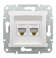 Розетка комп'ютерна Schneider Electric EPH4470121 Asfora, білий, пластик, ip20, для врізного монтажу