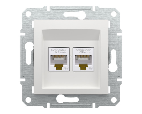 Розетка комп'ютерна Schneider Electric EPH4470121 Asfora, білий, пластик, ip20, для врізного монтажу