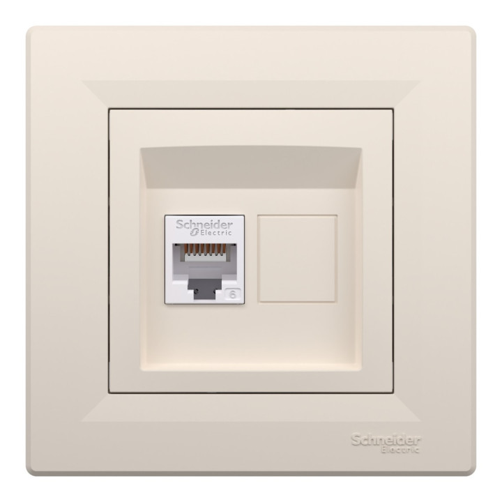 Розетка комп'ютерна Schneider Electric EPH4700123 Asfora, кремовий, пластик, для врізного монтажу · Schneider Electric · schneider-electric-eph4700123