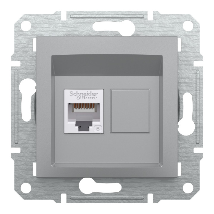 Розетка комп'ютерна Schneider Electric EPH4700161 Asfora, алюміній, пластик, для врізного монтажу · Schneider Electric · schneider-electric-eph4700161