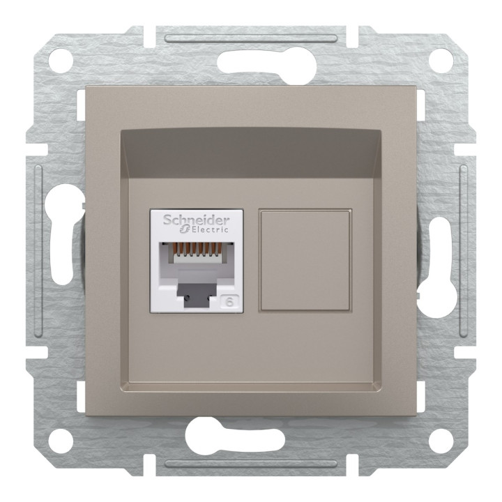 Розетка комп'ютерна Schneider Electric EPH4700169 Asfora, бронза, пластик, для врізного монтажу · Schneider Electric · schneider-electric-eph4700169