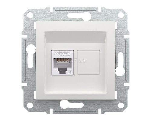 Розетка комп'ютерна Schneider Electric EPH4770121 Asfora, білий, пластик, ip20, для врізного монтажу