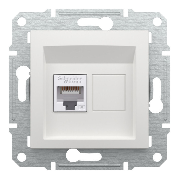 Розетка комп'ютерна Schneider Electric EPH4770121 Asfora, білий, пластик, ip20, для врізного монтажу · Schneider Electric · schneider-electric-eph4770121