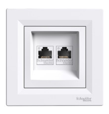 Розетка комп'ютерна Schneider Electric EPH4800121 Asfora, білий, пластик, для врізного монтажу