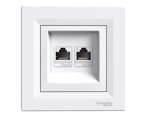 Розетка комп'ютерна Schneider Electric EPH4800121 Asfora, білий, пластик, для врізного монтажу