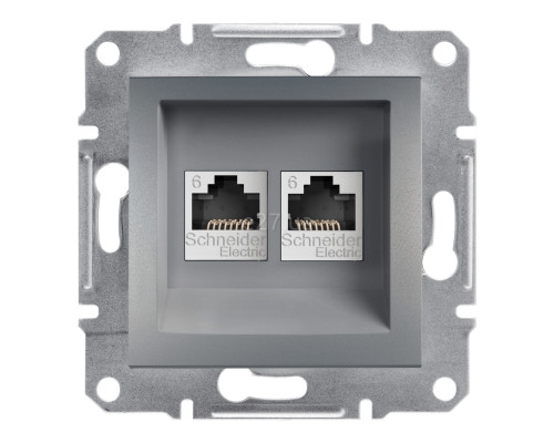 Розетка комп'ютерна Schneider Electric EPH4800162 Asfora, сталь, пластик, для врізного монтажу