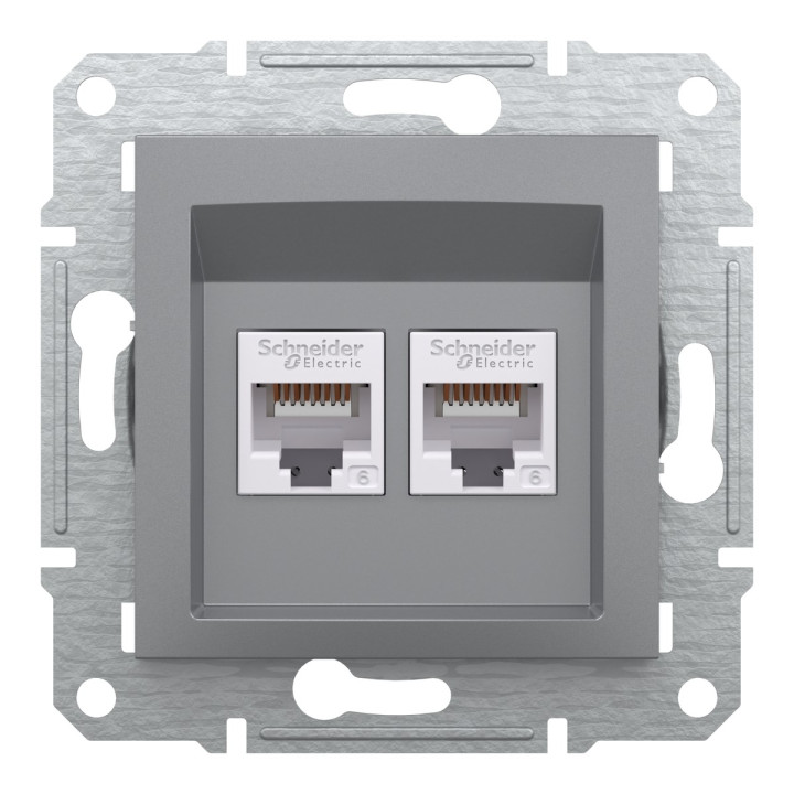 Розетка комп'ютерна Schneider Electric EPH4800162 Asfora, сталь, пластик, для врізного монтажу · Schneider Electric · schneider-electric-eph4800162