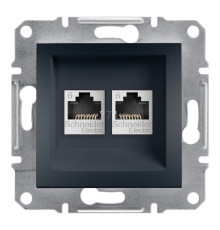 Розетка комп'ютерна Schneider Electric EPH4800171 Asfora, антрацит, пластик, для врізного монтажу