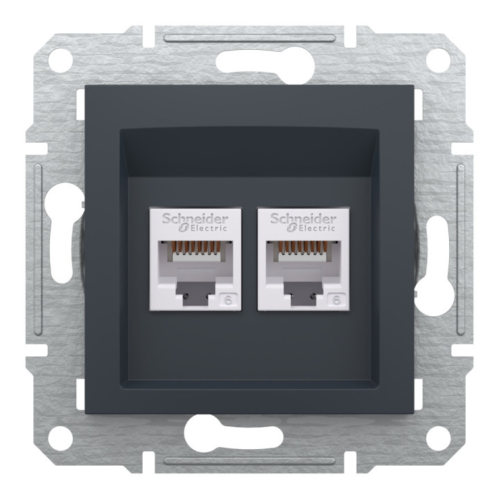 Розетка комп'ютерна Schneider Electric EPH4800171 Asfora, антрацит, пластик, для врізного монтажу · Schneider Electric · schneider-electric-eph4800171