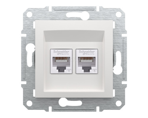 Розетка комп'ютерна Schneider Electric EPH4870121 Asfora, білий, пластик, ip20, для врізного монтажу