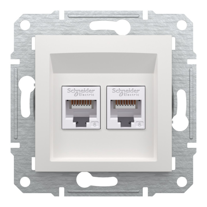 Розетка комп'ютерна Schneider Electric EPH4870121 Asfora, білий, пластик, ip20, для врізного монтажу · Schneider Electric · schneider-electric-eph4870121