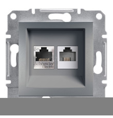 Розетка комп'ютерна, телефонна Schneider Electric EPH4900162 Asfora, сталь, пластик, для врізного монтажу