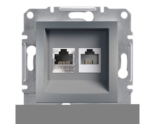 Розетка комп'ютерна, телефонна Schneider Electric EPH4900162 Asfora, сталь, пластик, для врізного монтажу