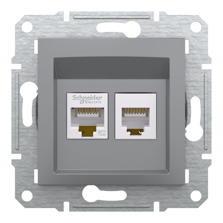 Розетка комп'ютерна, телефонна Schneider Electric EPH4900162 Asfora, сталь, пластик, для врізного монтажу · Schneider Electric · schneider-electric-eph4900162