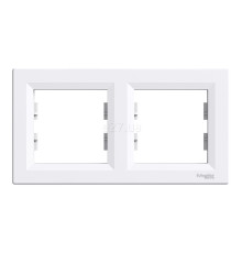 Рамка 2 поста Schneider Electric EPH5800221 Asfora, білий, пластик