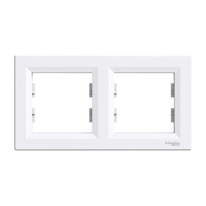 Рамка 2 поста Schneider Electric EPH5800221 Asfora, білий, пластик · Schneider Electric · schneider-electric-eph5800221