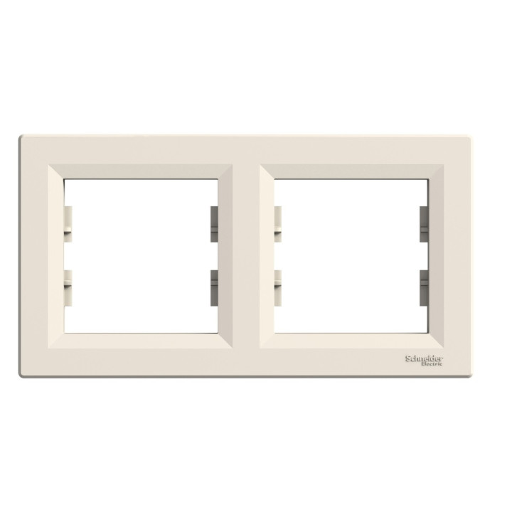 Рамка 2 поста Schneider Electric EPH5800223 Asfora, кремовий, пластик · Schneider Electric · schneider-electric-eph5800223