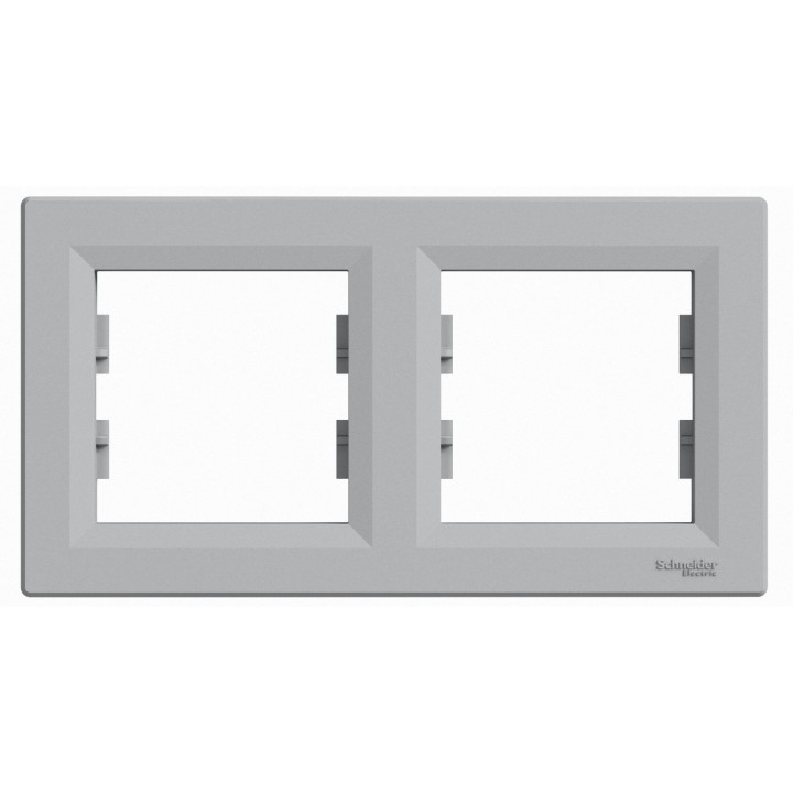Рамка 2 поста Schneider Electric EPH5800261 Asfora, алюміній, пластик · Schneider Electric · schneider-electric-eph5800261