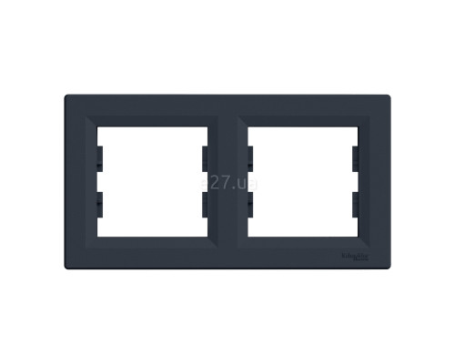 Рамка 2 поста Schneider Electric EPH5800271 Asfora, антрацит, пластик