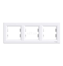 Рамка 3 поста Schneider Electric EPH5800321 Asfora, білий, пластик
