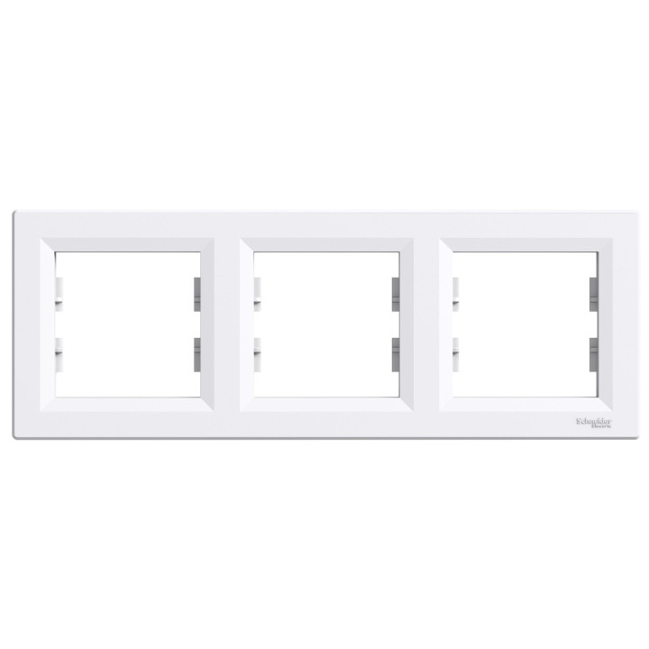 Рамка 3 поста Schneider Electric EPH5800321 Asfora, білий, пластик · Schneider Electric · schneider-electric-eph5800321