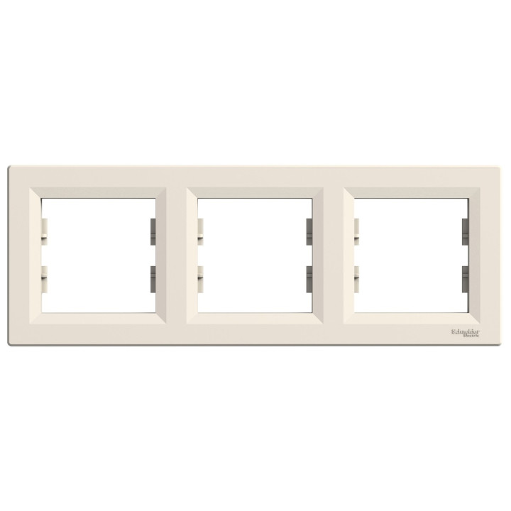 Рамка 3 поста Schneider Electric EPH5800323 Asfora, кремовий, пластик · Schneider Electric · schneider-electric-eph5800323