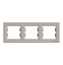 Рамка 3 поста Schneider Electric EPH5800369 Asfora, бронза, пластик