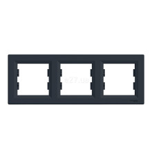 Рамка 3 поста Schneider Electric EPH5800371 Asfora, антрацит, пластик