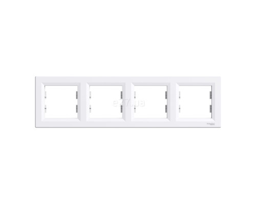 Рамка 4 поста Schneider Electric EPH5800421 Asfora, білий, пластик