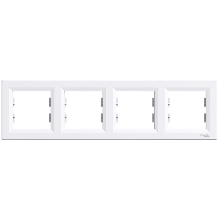 Рамка 4 поста Schneider Electric EPH5800421 Asfora, білий, пластик · Schneider Electric · schneider-electric-eph5800421