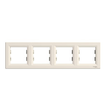 Рамка 4 поста Schneider Electric EPH5800423 Asfora, кремовий, пластик