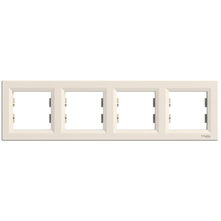 Рамка 4 поста Schneider Electric EPH5800423 Asfora, кремовий, пластик · Schneider Electric · schneider-electric-eph5800423