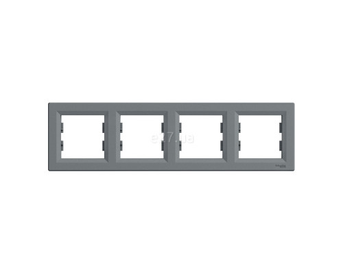 Рамка 4 поста Schneider Electric EPH5800462 Asfora, сталь, пластик