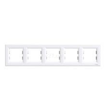 Рамка 5 постів Schneider Electric EPH5800521 Asfora, білий, пластик