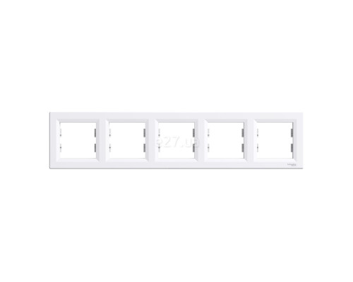 Рамка 5 постів Schneider Electric EPH5800521 Asfora, білий, пластик