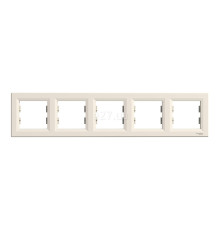Рамка 5 постів Schneider Electric EPH5800523 Asfora, кремовий, пластик