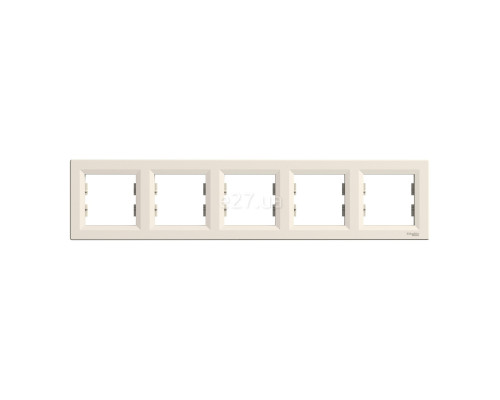 Рамка 5 постів Schneider Electric EPH5800523 Asfora, кремовий, пластик