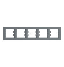 Рамка 5 постів Schneider Electric EPH5800562 Asfora, сталь, пластик