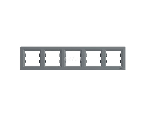 Рамка 5 постів Schneider Electric EPH5800562 Asfora, сталь, пластик