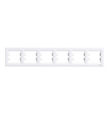 Рамка 6 постів Schneider Electric EPH5800621 Asfora, білий, пластик